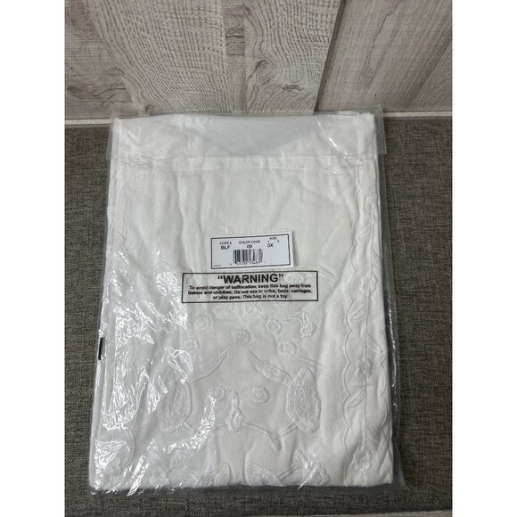 White Embroidered Cotton Short Sleeve Womens Top American Sweetheart Size 3XL - Picture 8 of 8